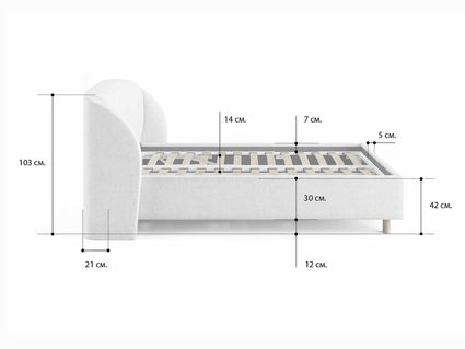 Кровать Сонум Valencia Экокожа Белый (с подъемным механизмом) 140х200