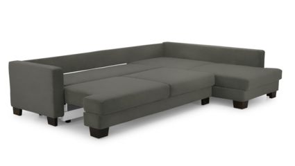 Диван Фиеста Мебель Марсель угловой (большой) велюр Boska 19 темно-серый