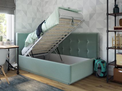 Кровать Nuvola Sabina угловая Velutto 14 (с подъемным механизмом) 120х200