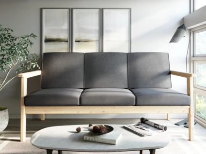 Диван Арско Лориан трехместный серый Длина 176 см