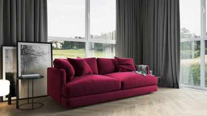 Диван Фиеста Мебель Ибица велюр Vivaldi 36 темно-розовый