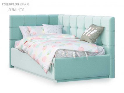 Кровать Nuvola Sabina угловая Velutto 14 (с подъемным механизмом) 120х200