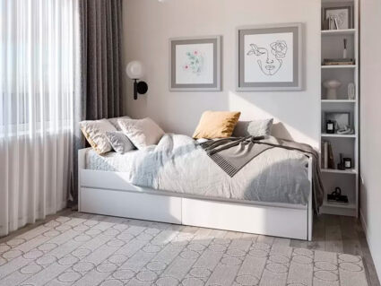 Кровать Гуд Лакк Сириус раздвижная белая 90х200