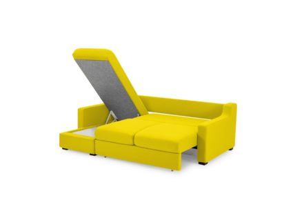 Диван Фиеста Мебель Непал с оттоманкой велюр Vivaldi 15 жёлтый