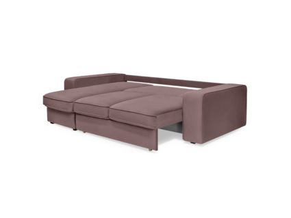 Диван Фиеста Мебель Монако с оттоманкой велюр Vivaldi 28 розовый Длина 247 см