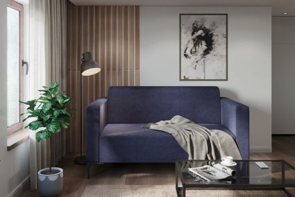 Диван Арско Ник двухместный синий Длина 146 см