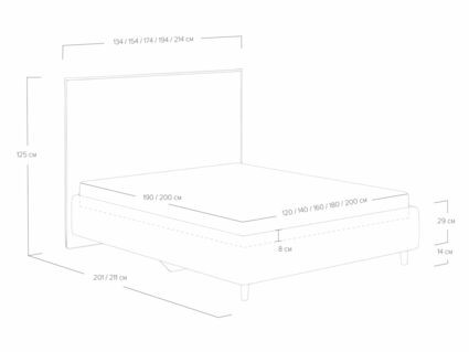 Кровать Сонум Eveline Микровелюр Лаванда 90х200