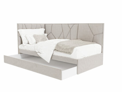 Кровать Beautyson Helga угловая (с ящиком) велюр Formula 392 розовый 333
