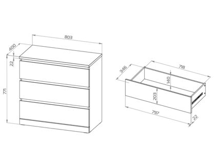 Комод Гуд Лакк Варма 3 белый