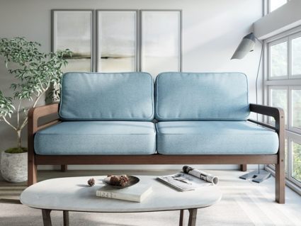 Диван Арско Бергер трехместный голубой Длина 172 см