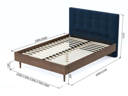 Кровать Арско Альмена Орех/Велюр Grace 13 140х200