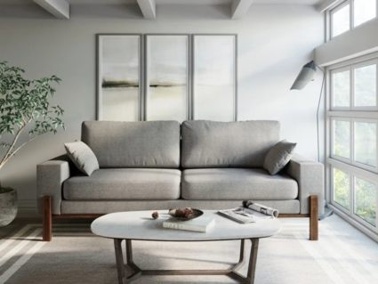 Диван Арско Хангель трехместный светло-серый