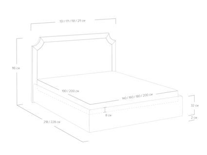 Кровать Сонум Eliot Микровелюр Кофе 140х190