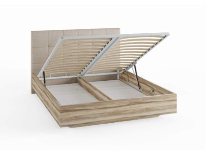Кровать Сонум Vena Ясень Ориноко + Кашемир Латте (с подъемным механизмом) 180х190