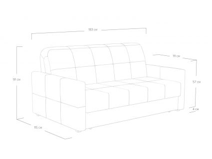 Диван Сонум Rest Микровелюр белый Длина 183 см
