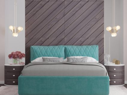 Кровать Nuvola Celeste Velutto 32 (с подъемным механизмом) 160х190