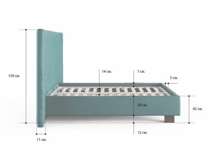 Кровать Сонум Barbara Кашемир Светло-серый 180х200